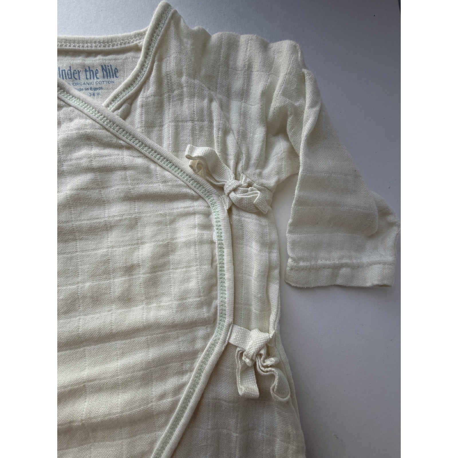 Under The Nile Organic Cotton Baby Kimono Romper 36 Months Cream Never Worn — image 4 of 8